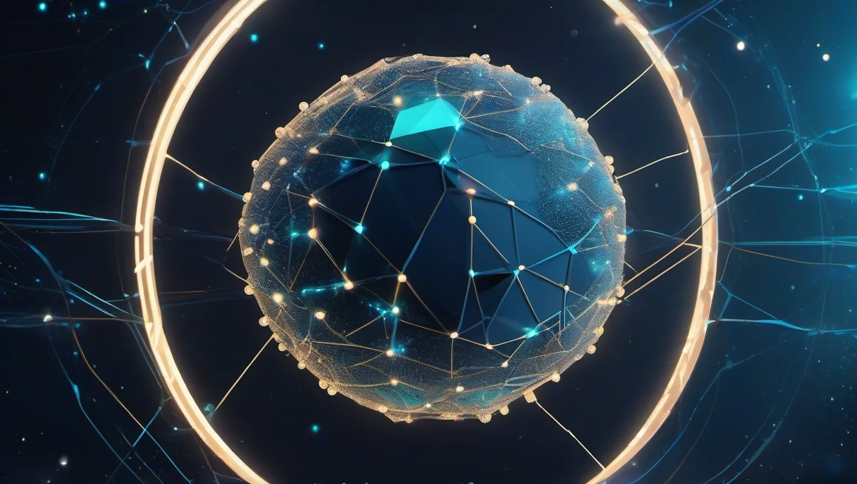 Abstract illustration of a central AI agent connected to a network of professional nodes through luminous data flows